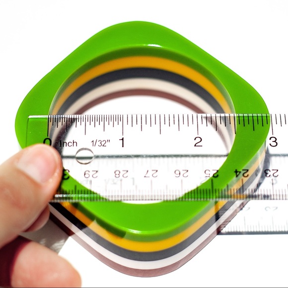 HANDMADE Mod Vntg Repr Square Chunky Bangle—1left! - Picture 5 of 8